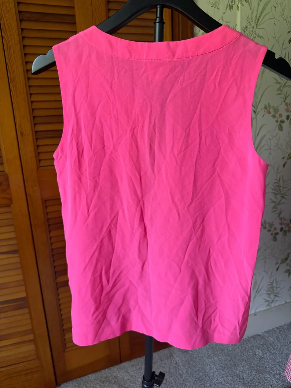 kate spade Hot Pink Pleated Sleeveless Camisole Top Sz 4
